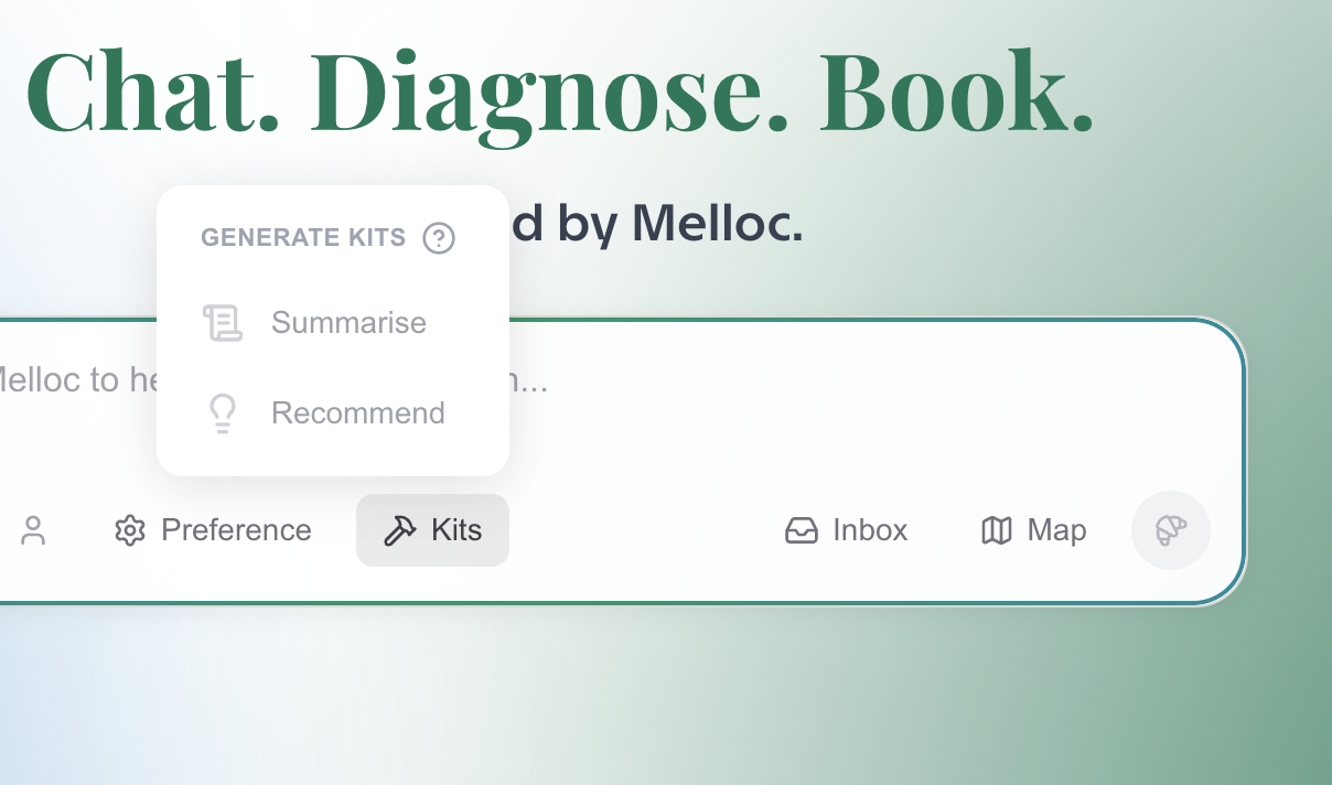 Melloc App Interface