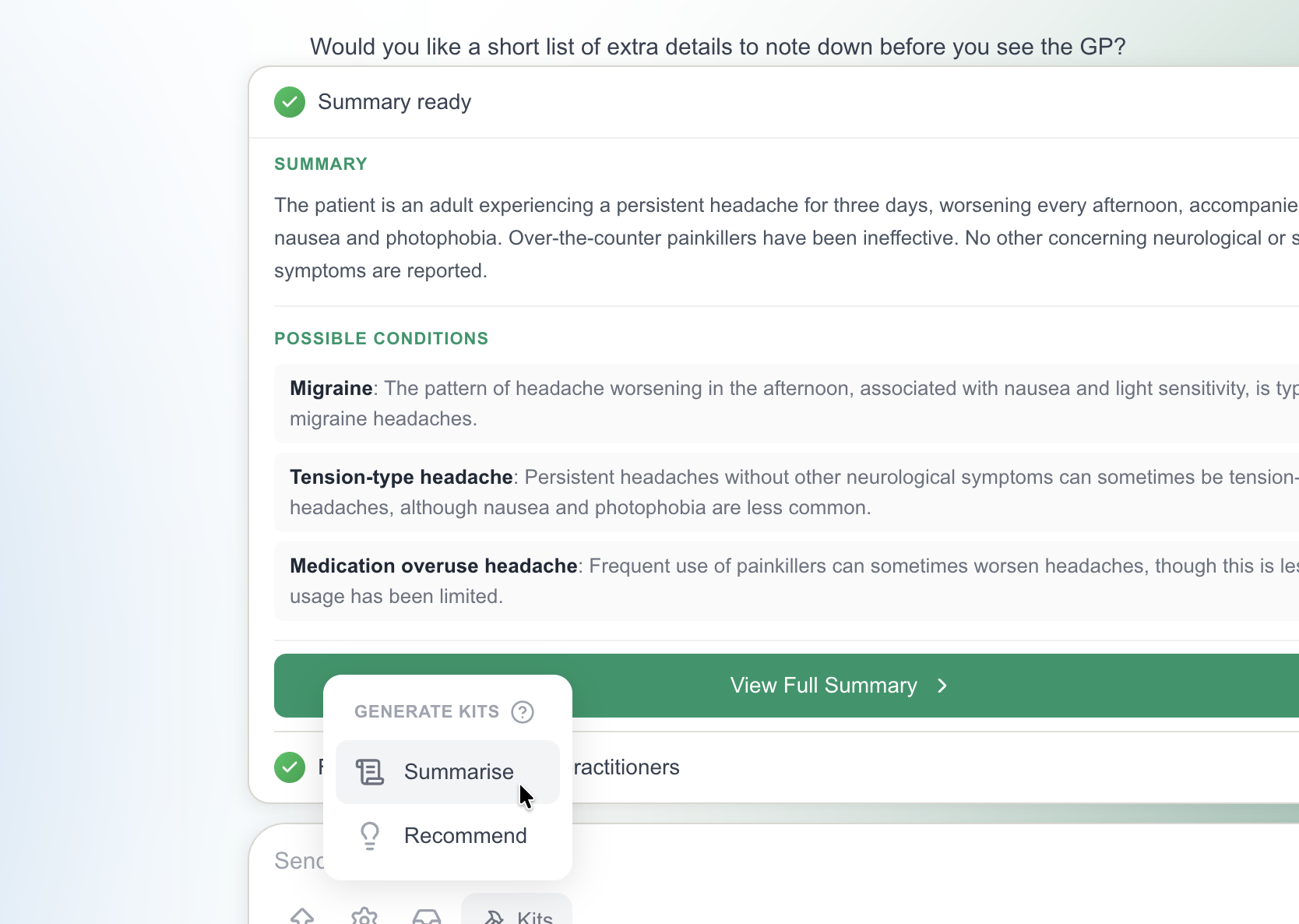 Melloc Express Summary UI